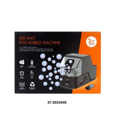 Máquina de Bolhas e Fumo Portátil 450 Watt - 3 em 1